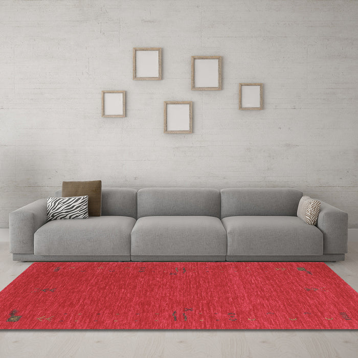 Machine Washable Abstract Brown Contemporary Rug in a Living Room,, wshcon1071brn