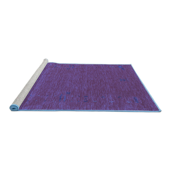 Sideview of Machine Washable Abstract Blue Contemporary Rug, wshcon1071blu