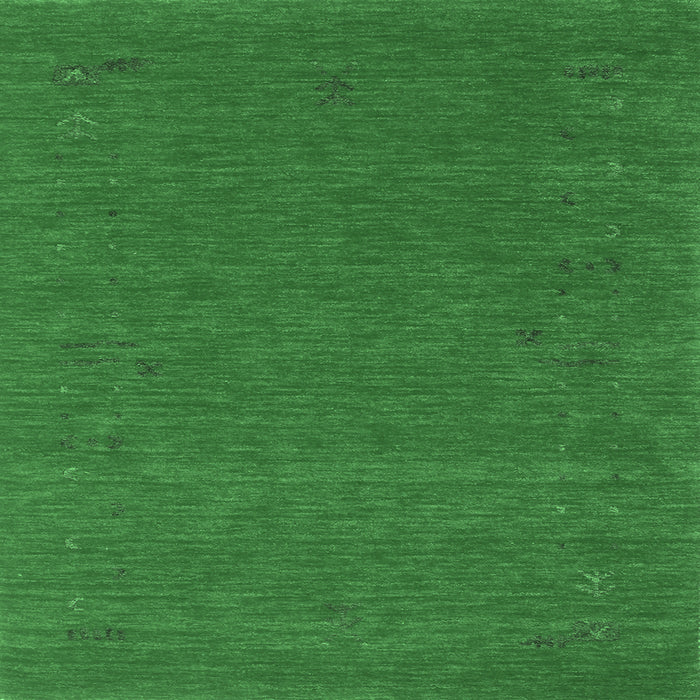 Square Machine Washable Abstract Emerald Green Contemporary Area Rugs, wshcon1071emgrn
