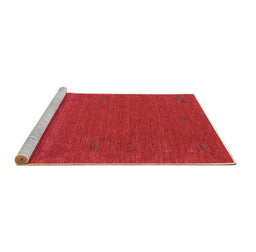Sideview of Machine Washable Abstract Brown Contemporary Rug, wshcon1071brn