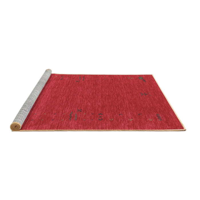 Sideview of Machine Washable Abstract Brown Contemporary Rug, wshcon1071brn