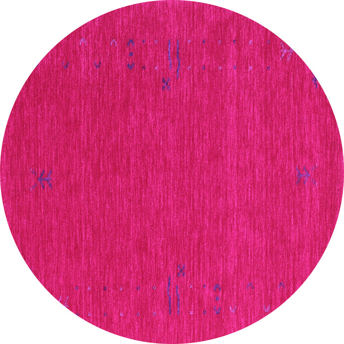 Round Abstract Pink Contemporary Rug, con1071pnk