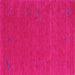 Square Abstract Pink Contemporary Rug, con1071pnk