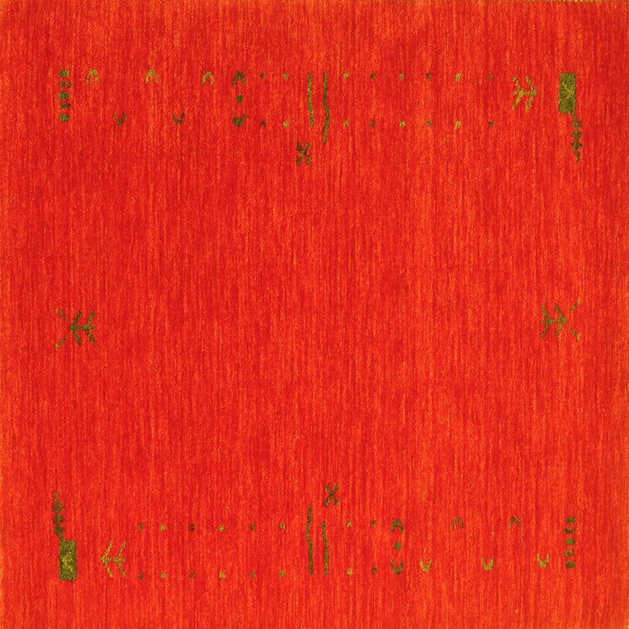 Square Abstract Yellow Contemporary Rug, con1071yw