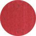 Round Abstract Brown Contemporary Rug, con1071brn