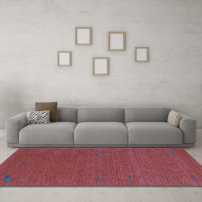 Machine Washable Abstract Light Blue Contemporary Rug in a Living Room, wshcon1071lblu