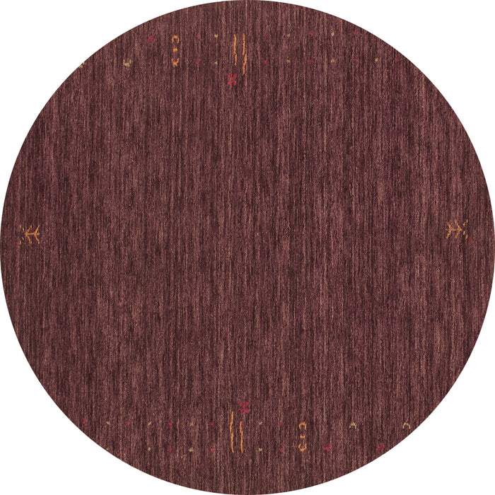 Round Abstract Brown Contemporary Rug, con1072brn