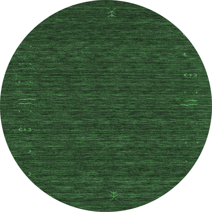 Round Abstract Emerald Green Contemporary Rug, con1072emgrn