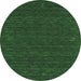 Round Machine Washable Abstract Emerald Green Contemporary Area Rugs, wshcon1072emgrn