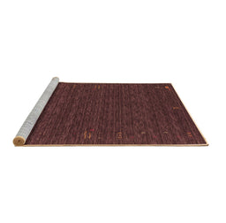 Sideview of Machine Washable Abstract Brown Contemporary Rug, wshcon1072brn