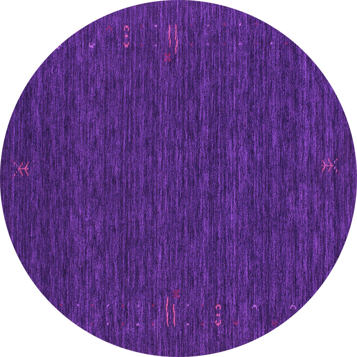 Round Machine Washable Abstract Purple Contemporary Area Rugs, wshcon1072pur