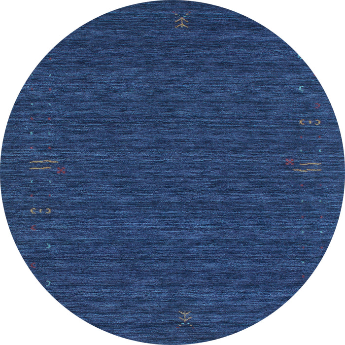 Round Abstract Light Blue Contemporary Rug, con1072lblu