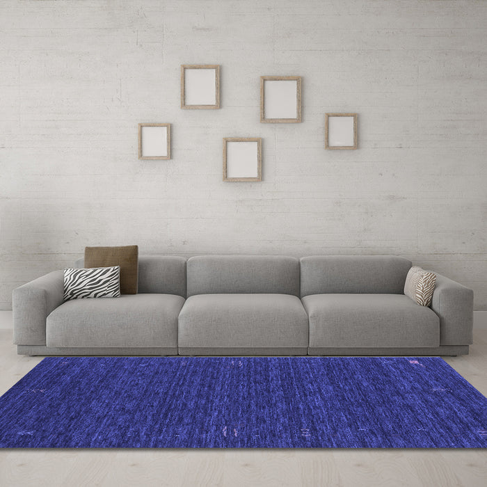 Machine Washable Abstract Blue Contemporary Rug in a Living Room, wshcon1072blu