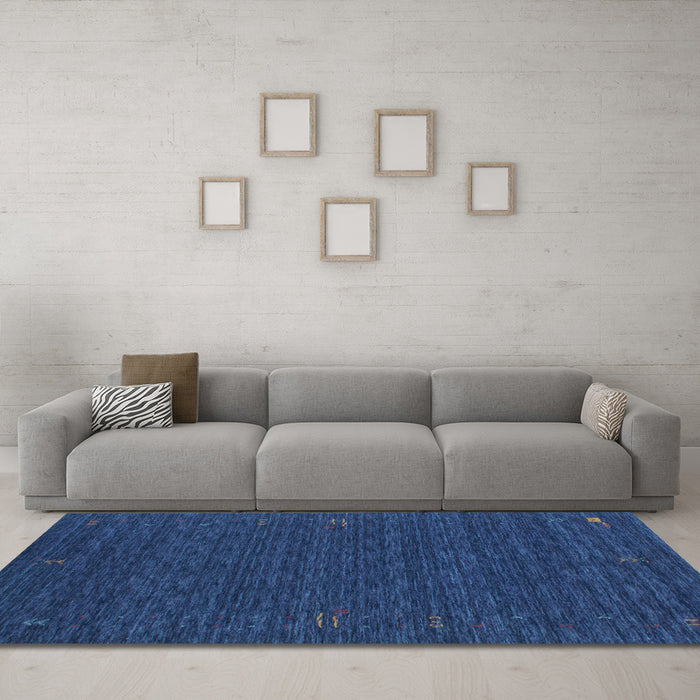 Machine Washable Abstract Light Blue Contemporary Rug in a Living Room, wshcon1072lblu