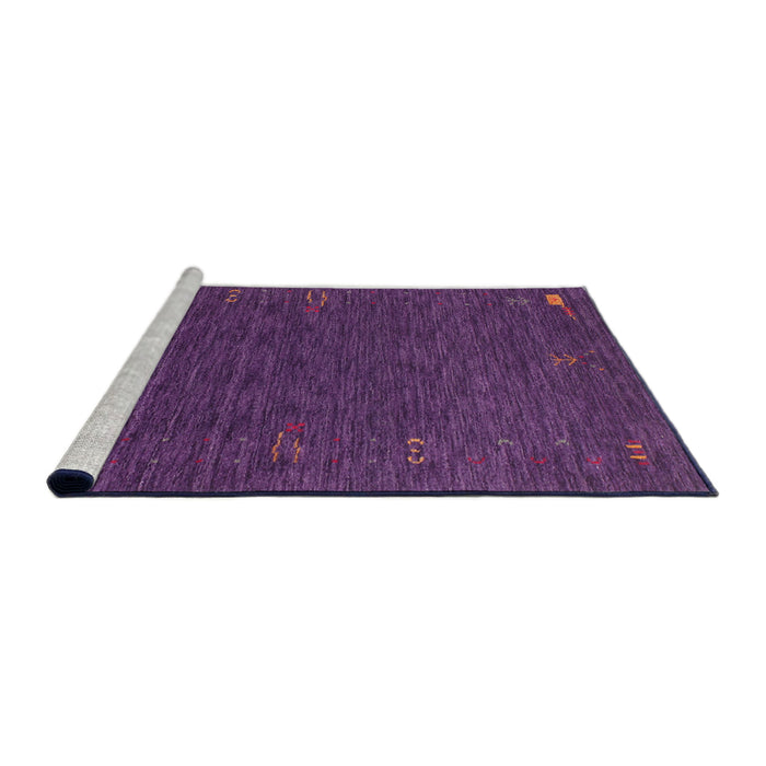 Serging Thickness of Machine Washable Contemporary Purple Rug, wshcon1073