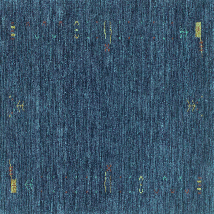 Square Machine Washable Abstract Turquoise Contemporary Area Rugs, wshcon1073turq