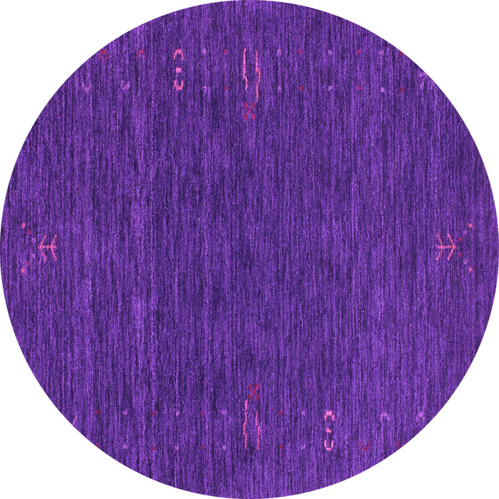 Round Abstract Purple Contemporary Rug, con1073pur