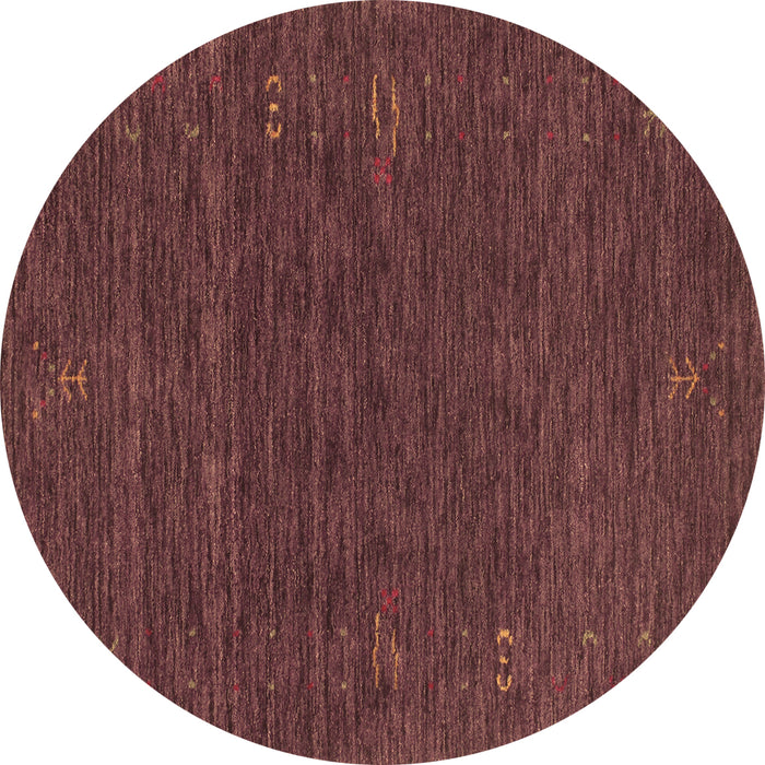 Round Abstract Brown Contemporary Rug, con1073brn