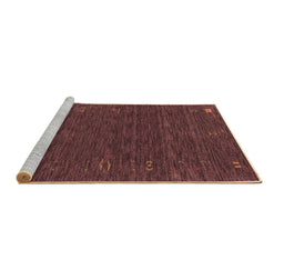 Sideview of Machine Washable Abstract Brown Contemporary Rug, wshcon1073brn
