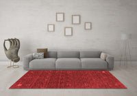 Machine Washable Abstract Red Contemporary Rug, wshcon1073red