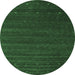 Round Abstract Emerald Green Contemporary Rug, con1074emgrn