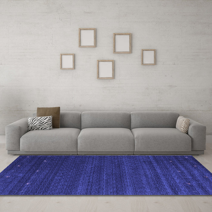 Machine Washable Abstract Blue Contemporary Rug in a Living Room, wshcon1074blu