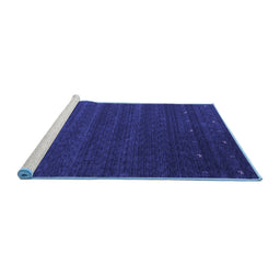 Sideview of Machine Washable Abstract Blue Contemporary Rug, wshcon1074blu