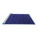 Sideview of Machine Washable Abstract Blue Contemporary Rug, wshcon1074blu