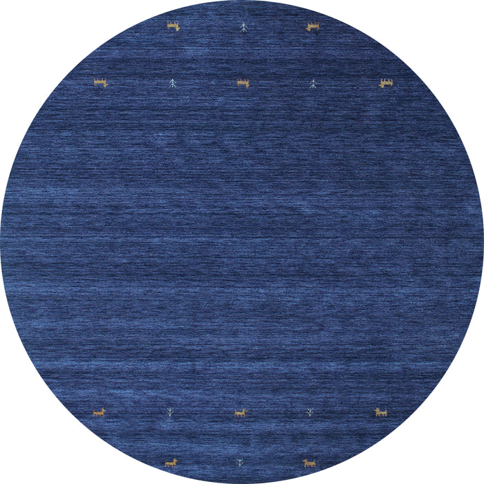 Round Abstract Light Blue Contemporary Rug, con1074lblu