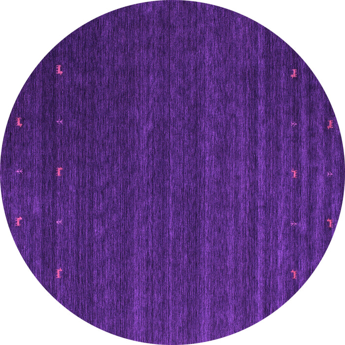 Round Machine Washable Abstract Purple Contemporary Area Rugs, wshcon1074pur