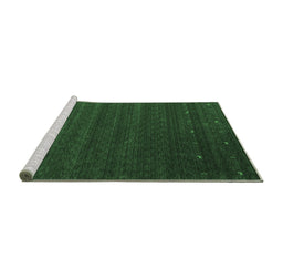Sideview of Machine Washable Abstract Emerald Green Contemporary Area Rugs, wshcon1074emgrn