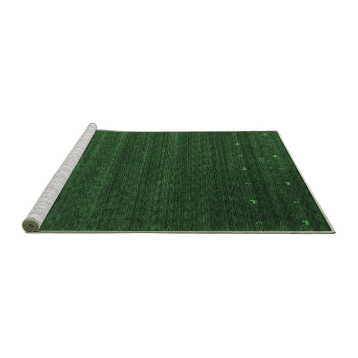 Sideview of Machine Washable Abstract Emerald Green Contemporary Area Rugs, wshcon1074emgrn