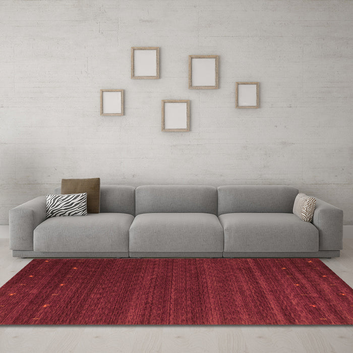 Machine Washable Abstract Orange Contemporary Area Rugs in a Living Room, wshcon1074org