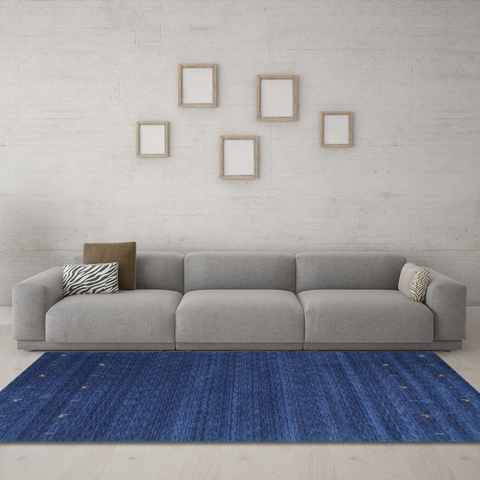 Machine Washable Abstract Light Blue Contemporary Rug in a Living Room, wshcon1074lblu