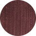 Round Abstract Brown Contemporary Rug, con1074brn