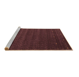 Sideview of Machine Washable Abstract Brown Contemporary Rug, wshcon1074brn