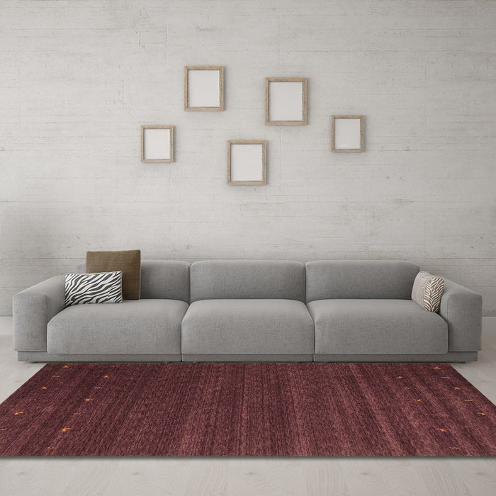 Machine Washable Abstract Brown Contemporary Rug in a Living Room,, wshcon1074brn
