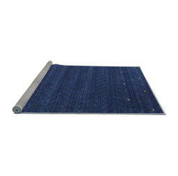 Sideview of Machine Washable Abstract Light Blue Contemporary Rug, wshcon1074lblu