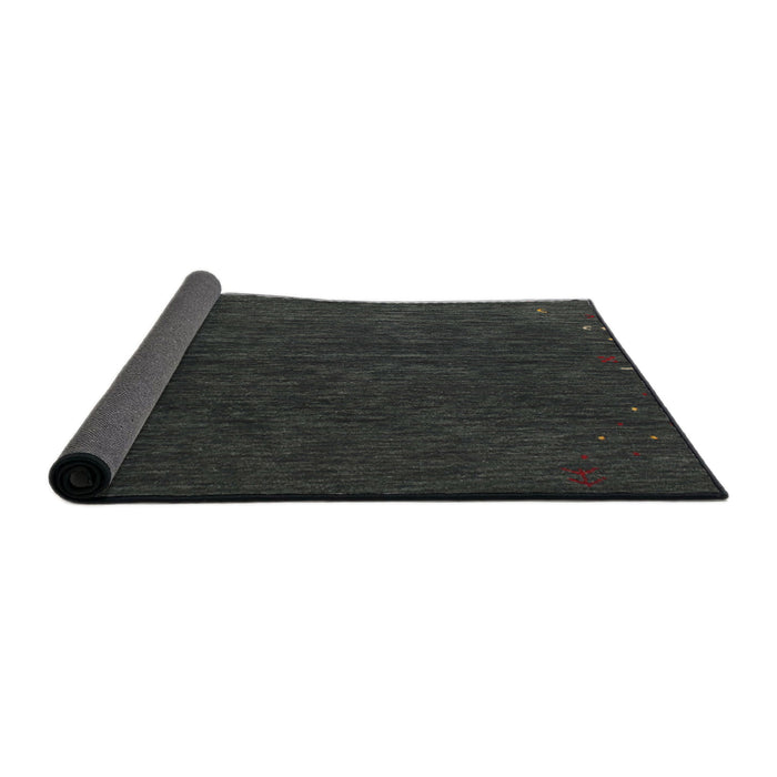 Thickness of Contemporary Charcoal Black Modern Rug, con1075