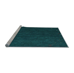 Sideview of Machine Washable Abstract Light Blue Contemporary Rug, wshcon1075lblu