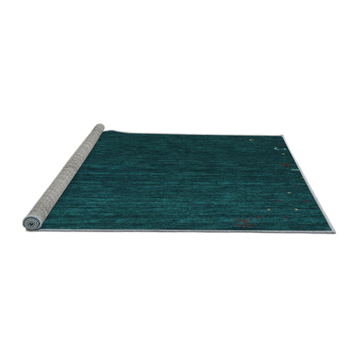 Sideview of Machine Washable Abstract Light Blue Contemporary Rug, wshcon1075lblu