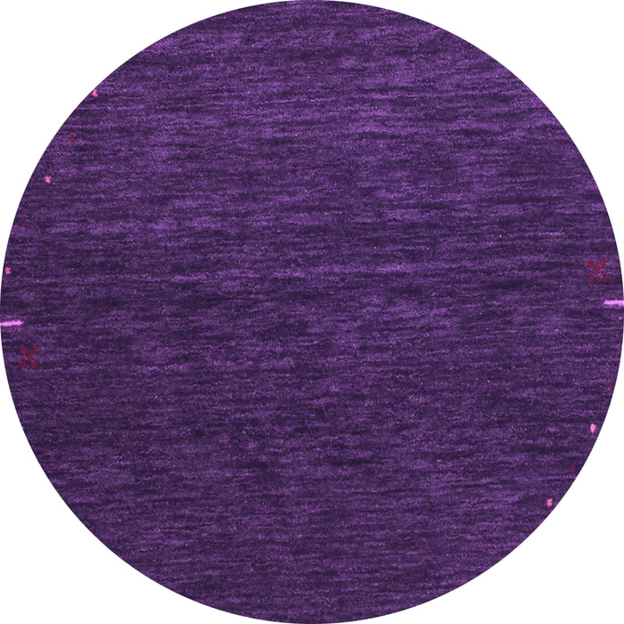 Round Abstract Purple Contemporary Rug, con1075pur