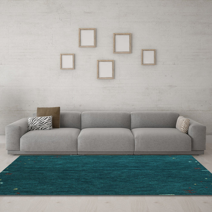 Machine Washable Abstract Light Blue Contemporary Rug in a Living Room, wshcon1075lblu