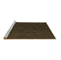 Sideview of Machine Washable Abstract Brown Contemporary Rug, wshcon1075brn