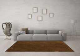 Machine Washable Abstract Orange Contemporary Area Rugs in a Living Room, wshcon1075org