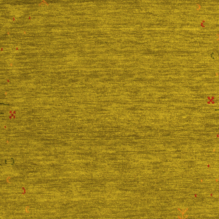 Square Abstract Yellow Contemporary Rug, con1076yw
