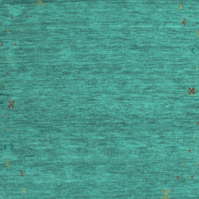 Square Machine Washable Abstract Turquoise Contemporary Area Rugs, wshcon1076turq