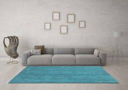 Machine Washable Abstract Light Blue Contemporary Rug in a Living Room, wshcon1076lblu