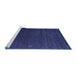 Sideview of Machine Washable Abstract Blue Contemporary Rug, wshcon1077blu