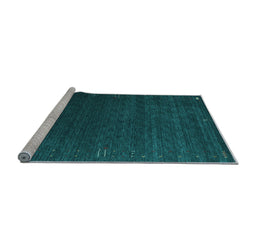 Sideview of Machine Washable Abstract Light Blue Contemporary Rug, wshcon1077lblu